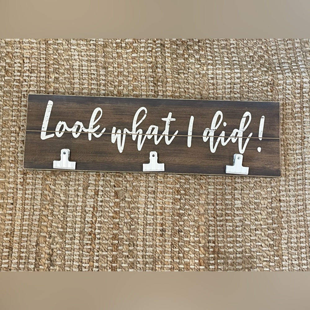 Wooden Sign with Clips